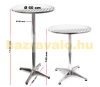 Event table adjustable height 74-114 cm high 60 cm table top Ø 5.8 cm pipe diameter folding stainless elbow metal table 