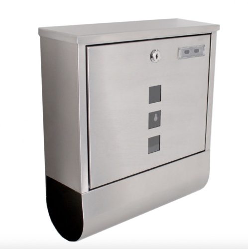 Stainless steel letterbox with square window inox newspaper holder letterbox modern letterbox