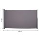 Room divider retractable screen 300x160 cm water repellent fabric wind deflector windshield light gray color for outdoor and indoor use 