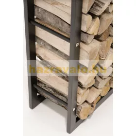 Beltéri dizájnos tűzifa tartó állvány keret 150 x 60 x 25 cm