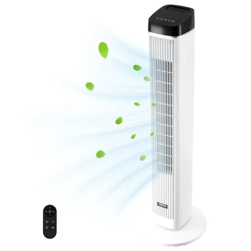 Toronyventilátor párologtatásos hűtéssel 6,7 m/s 60W 12 órás időzített ventilátor távirányítóval