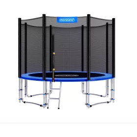 Gyerek XL kerti trambulin Ø366 cm 150 kg teherbírású megerősített biztonsági hálóval és létrával