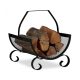 Steel firewood basket in black 