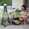 Firewood basket with wide handle in black