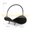 Firewood basket with wide handle in black