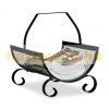 Steel firewood basket in black 