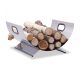 Decorative firewood basket made of stainless steel with handle 