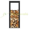 Firewood storage 100 kg capacity 100 x 25 x 40 cm powder-coated metal fireplace wood holder, free-standing firewood stand