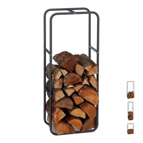 Metal firewood shelf 100x40x25 cm for indoor and outdoor use 