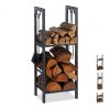 Firewood storage with 2 shelves 100x40x30 cm for indoor and outdoor use 