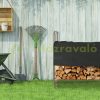 Firewood stand with tarpaulin 122x250x30 cm firewood holder frame firewood holder
