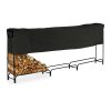 Firewood storage 300 kg capacity large firewood holder frame with tarpaulin 122x370x38 cm 