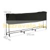 Firewood storage 300 kg capacity large firewood holder frame with tarpaulin 122x370x38 cm 