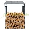 Outdoor firewood storage, 1500 kg capacity 132x82x185 cm powder-coated, free-standing firewood storage 