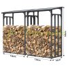 Outdoor firewood storage, 1500 kg capacity 132x82x185 cm powder-coated, free-standing firewood storage 