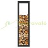 Outdoor and indoor firewood storage, 150 kg load capacity, 150 x 25 x 40 cm, powder-coated metal firewood stand, free-standing wood storage