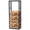 Firewood storage 200 kg load capacity 150x25x60 cm firewood rack made of powder-coated metal, free-standing firewood storage