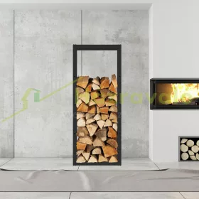 Tűzifatároló 200 kg teherbírású 150x25x60 cm porfestett fémből készült tűzifaállvány, szabadon álló tűzifatároló