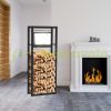 Firewood storage 200 kg load capacity 150x25x60 cm firewood rack made of powder-coated metal, free-standing firewood storage