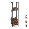 Firewood storage with 2 shelves 150x40x30 cm for indoor and outdoor use 