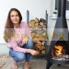 Firewood storage with 2 shelves 150x40x30 cm for indoor and outdoor use 