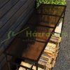 Firewood storage outdoor firewood stand up to 2100 kg polycarbonate roof metal frame 185x67x185 cm