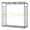 Firewood storage outdoor firewood stand up to 2100 kg polycarbonate roof metal frame 185x67x185 cm