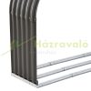 Firewood storage 0.85 m³ steel firewood stand gray 212x46x112 cm indoor and outdoor