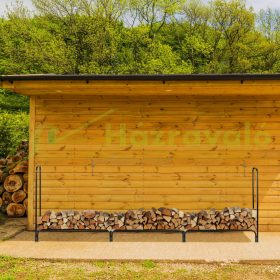   XXL Tűzifa állvány robusztus acélból 122 x 370 x 38,5 cm tűzifa tartó keret