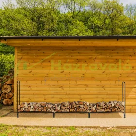   XXL Tűzifa állvány robusztus acélból 122 x 370 x 38,5 cm tűzifa tartó keret