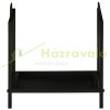 Firewood storage with two handles up to 50 kg firewood stand metal 39x32.5x46 cm indoor and outdoor, black