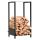 Firewood storage up to 50 kg firewood stand powder-coated steel 39x35x76 cm indoor and outdoor, black