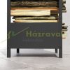 Firewood storage up to 50 kg firewood stand powder-coated steel 39x35x76 cm indoor and outdoor, black