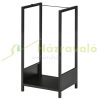 Firewood storage up to 50 kg firewood stand powder-coated steel 39x35x76 cm indoor and outdoor, black