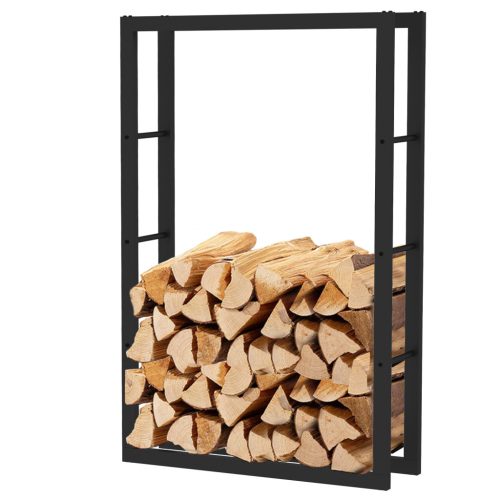 Firewood holder black 45x28x70 cm firewood holder made of powder-coated steel for indoor use