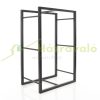 Firewood holder black 45x28x70 cm firewood holder made of powder-coated steel for indoor use