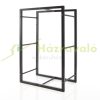 Firewood holder black 45x28x70 cm firewood holder made of powder-coated steel for indoor use