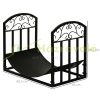Firewood storage up to 60 kg firewood stand metal 60.5x36x46.5 cm indoor and outdoor, black