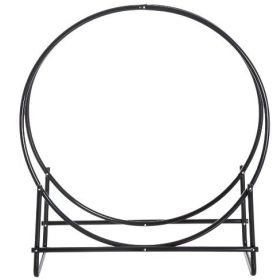   Tűzifa tároló tűzifa állvány kerek, acél fekete színben