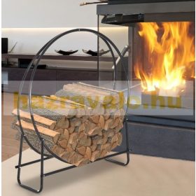   Tűzifa tároló tűzifa állvány kerek, acél fekete színben
