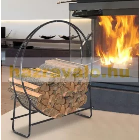   Tűzifa tároló tűzifa állvány kerek, acél fekete színben