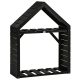 Firewood storage with two shelves weatherproof 92x35.5x121.5 cm lacquered with stable cross braces black