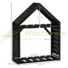 Firewood storage with two shelves weatherproof 92x35.5x121.5 cm lacquered with stable cross braces black