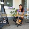Firewood storage basket with carrying bag foldable 40 liters