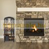 Firewood storage with 2 shelves and 4-piece fireplace accessories 