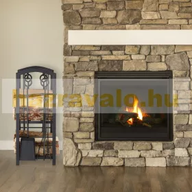   Tűzifa tároló 2 polccal és 4 részes kandallóeszközökkel 