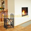 Firewood storage with 2 shelves and 4-piece fireplace accessories 