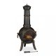 Garden fire pit 110x53x44 cm cast iron fireplace bronze outdoor stove burning for terrace 