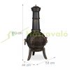 Garden fire pit 110x53x44 cm cast iron fireplace bronze outdoor stove burning for terrace 