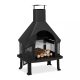 Garden fire pit 110x63x51 cm grill steel fireplace outdoor stove burning for terrace 